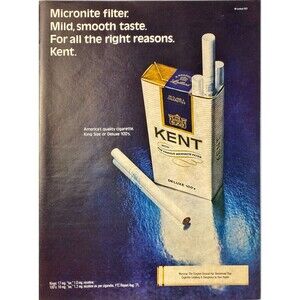 Kent Micronite Filter Cigarettes "Mild Smooth Taste" Playboy Vintage Print Ad